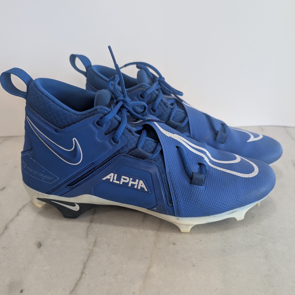 Nike Alpha Menace Pro 3 Royal Blue Football Cleats Men's Size 12